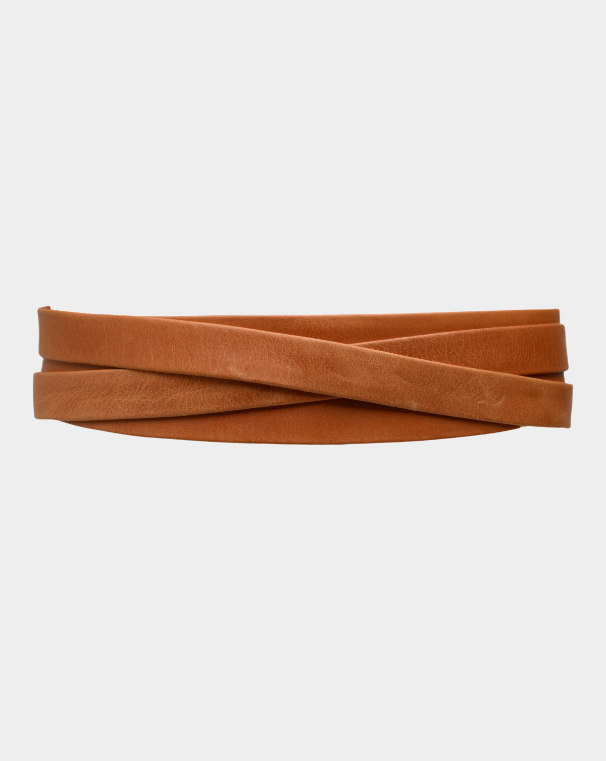 Midi Wrap Leather Belt - Cognac