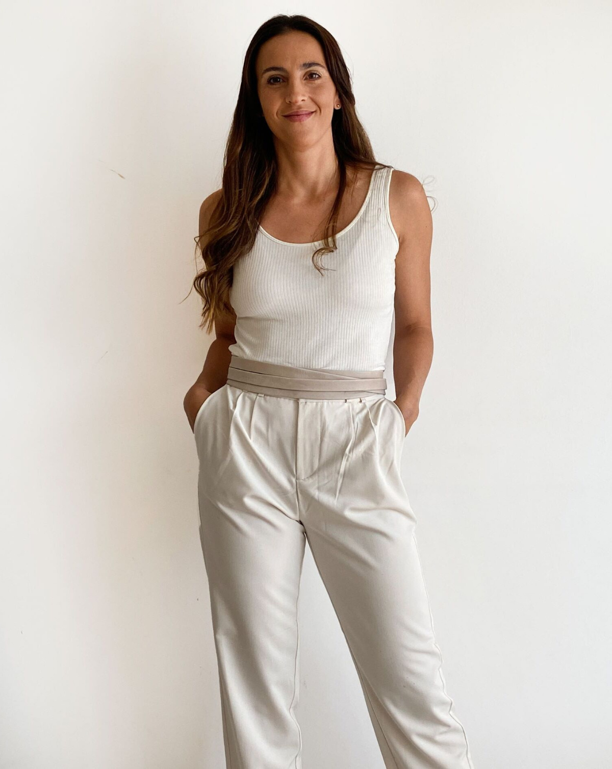 Midi Wrap Leather Belt - Taupe