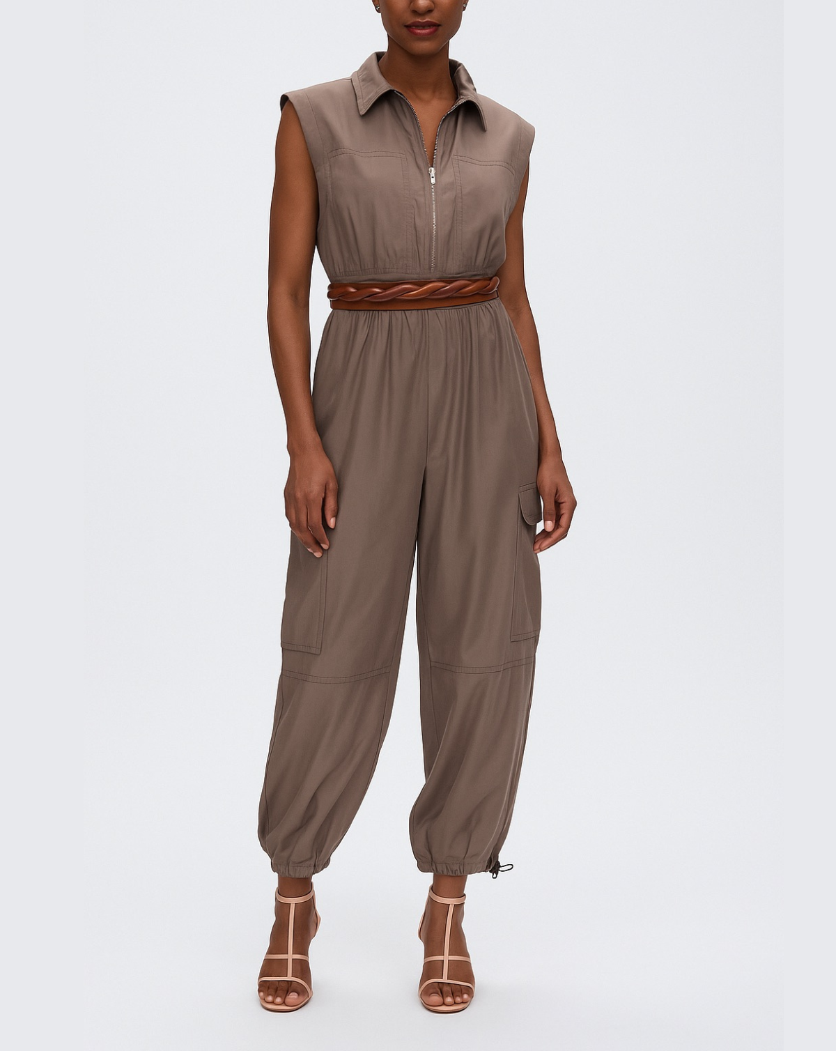 Midi Wrap Leather Belt - Whiskey