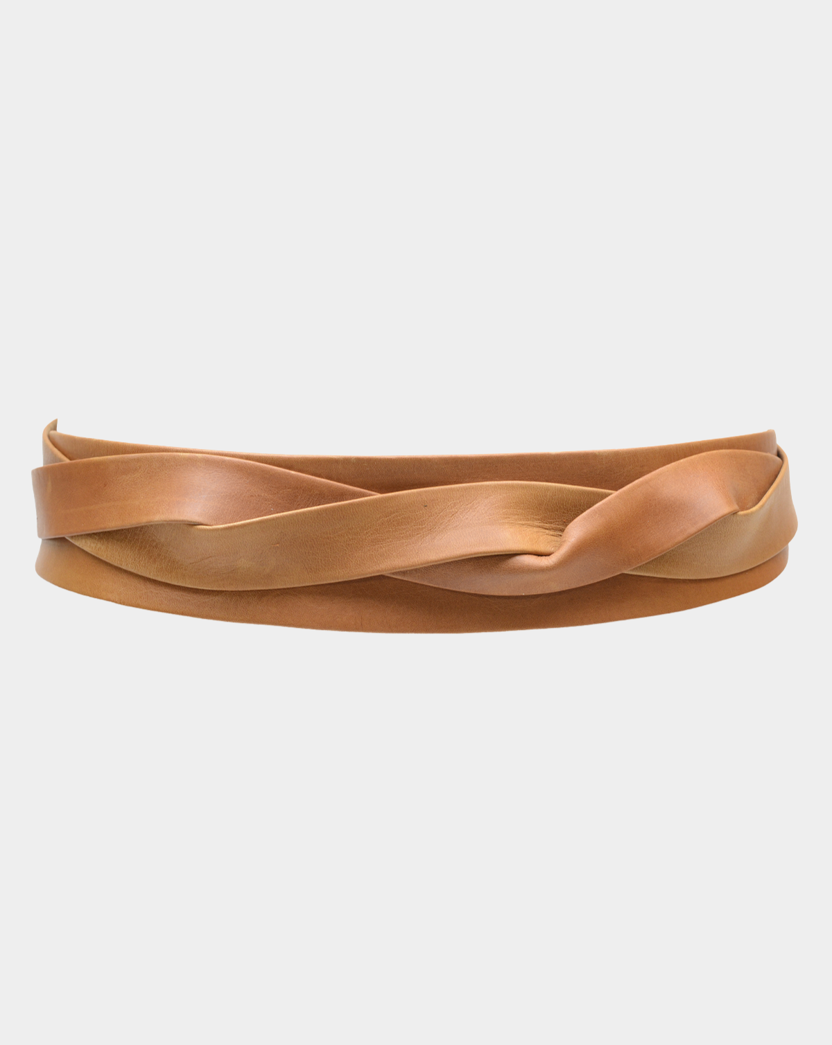 Midi Wrap Leather Belt - Tan