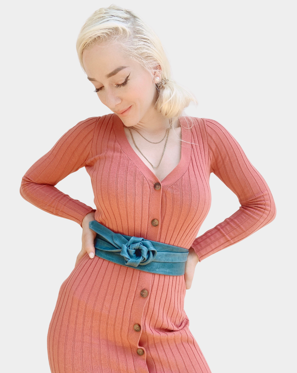 Wrap Leather Belt - Mosaic Blue