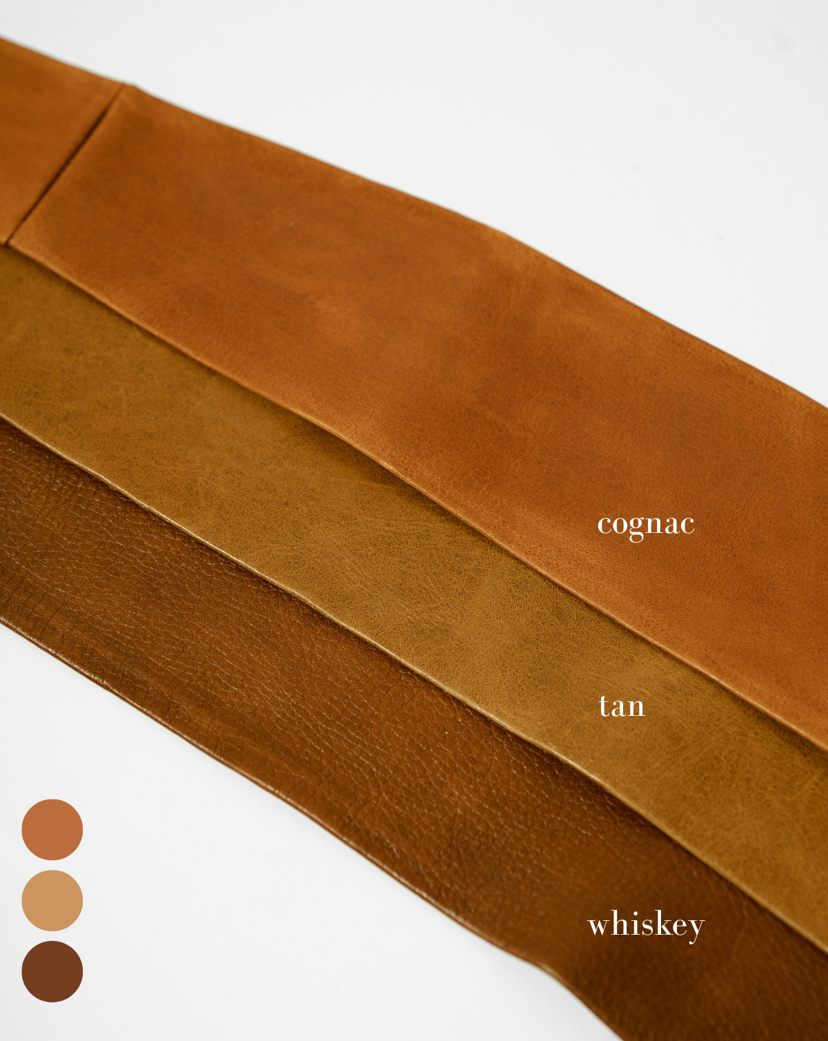Wrap Leather Belt - Cognac