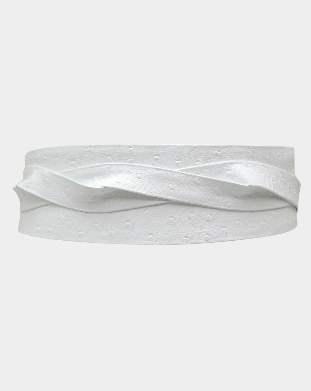 Wrap Leather Belt - White Ostrich