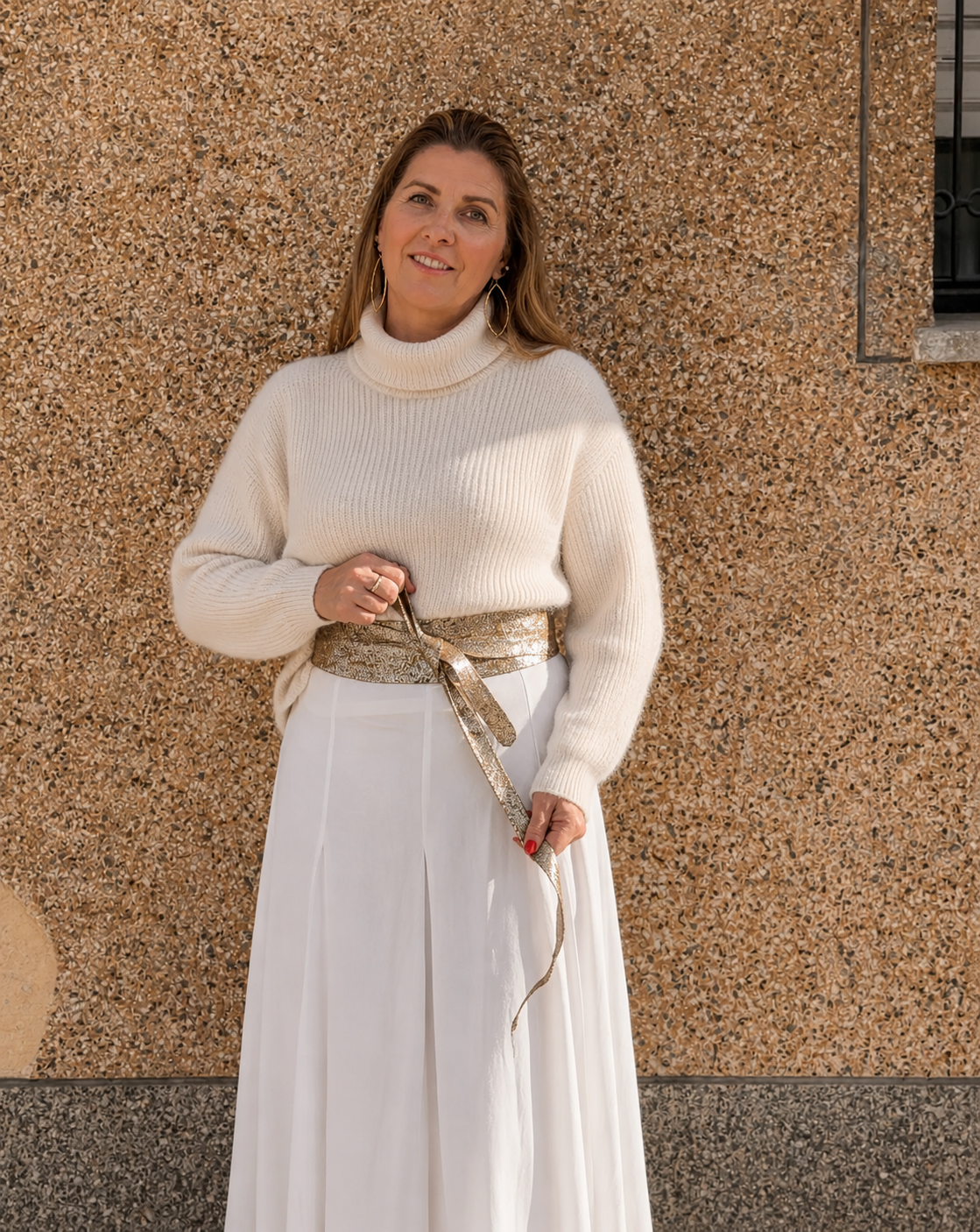 Wrap Leather Belt - Pandora Gold Suede