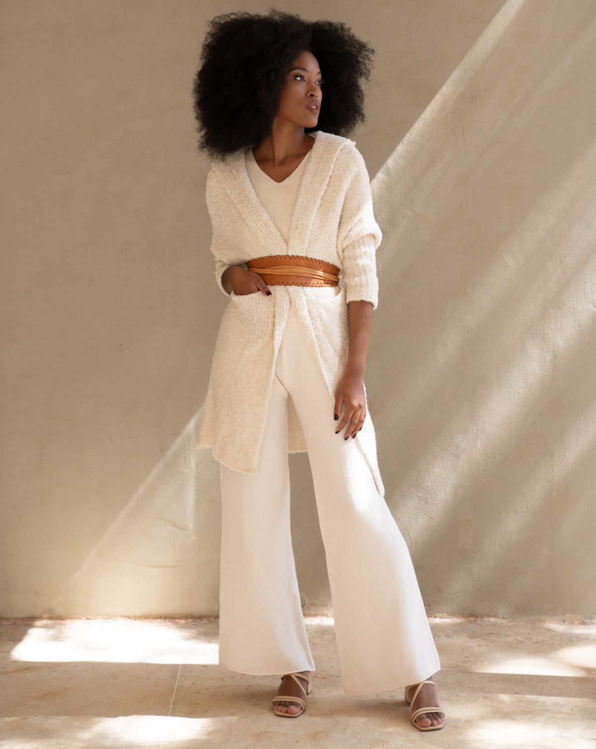 Deer Valley Knit Flared Pant - Ivory