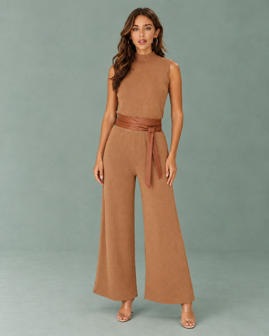 Knit Flare Pant - Camel