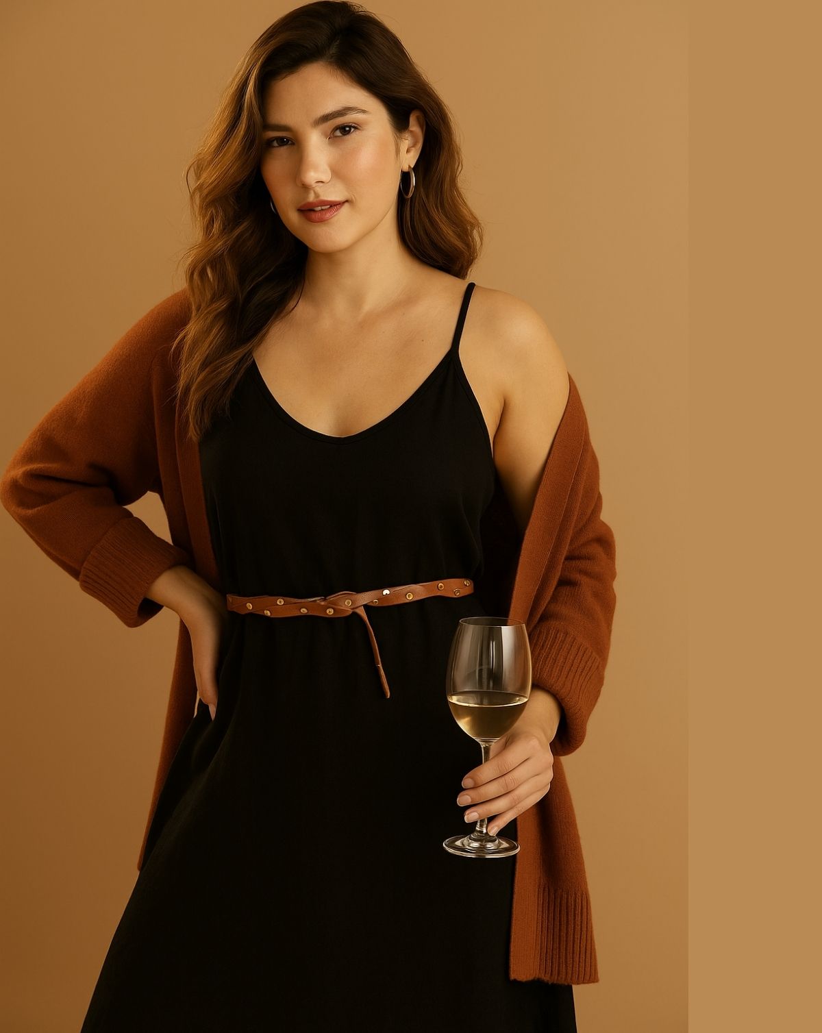 Italian Linen Spaghetti Strap V-Neck Full-Length Slip Dress