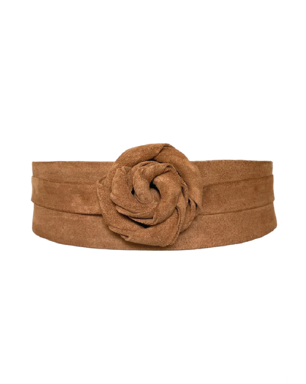 Wrap Suede Leather Belt - Rusty Cognac