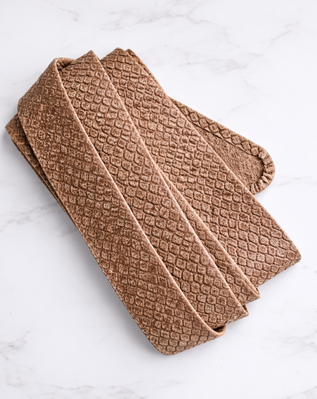 Wrap Leather Belt - Safari Python