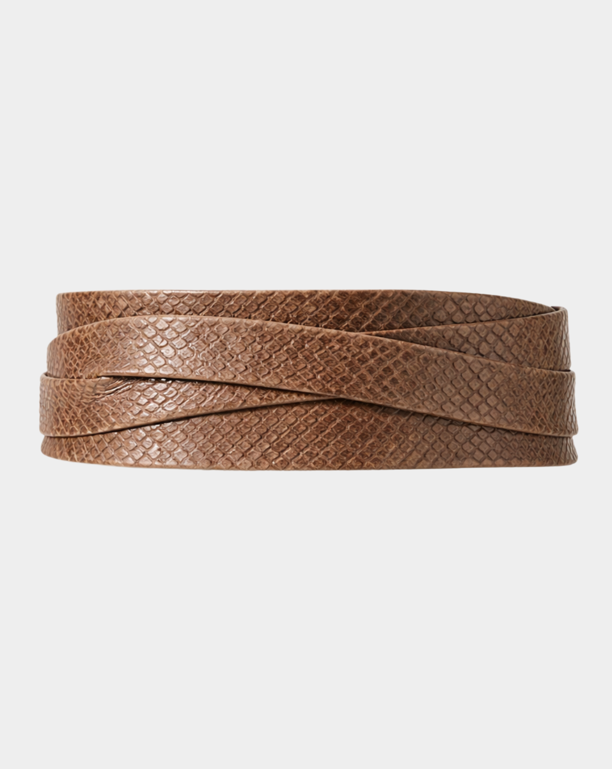 Wrap Leather Belt - Safari Python