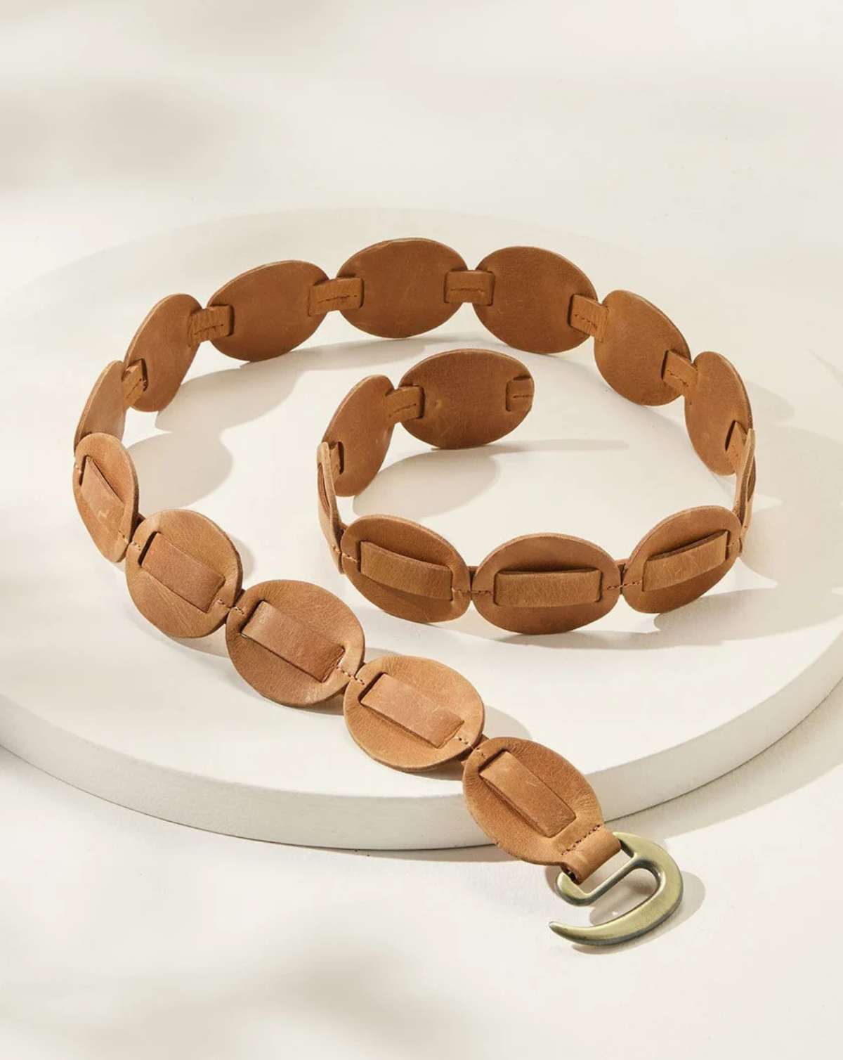 Shishi Leather Belt - Cognac