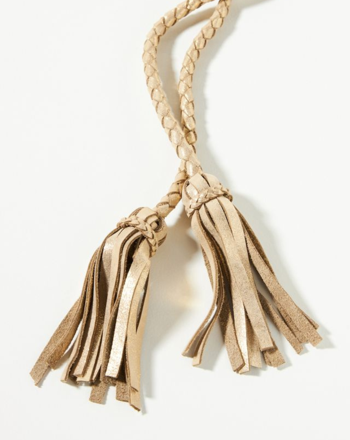 Fringe Soga Leather Belt  - Gold
