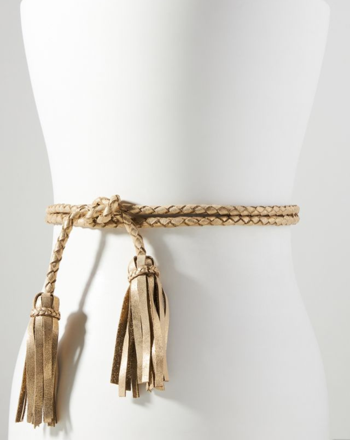 Fringe Soga Leather Belt  - Gold