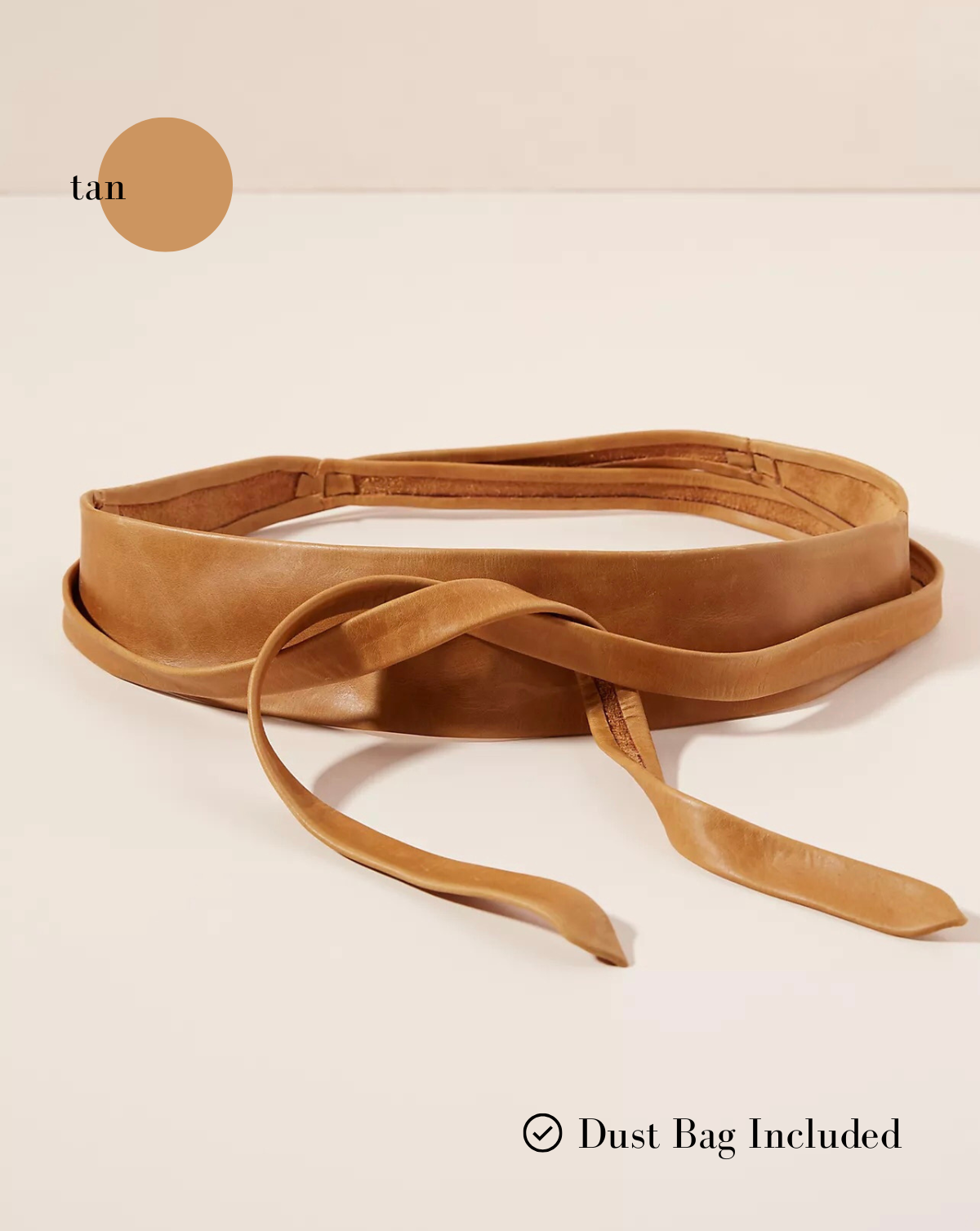 Wrap Leather Belt - Tan