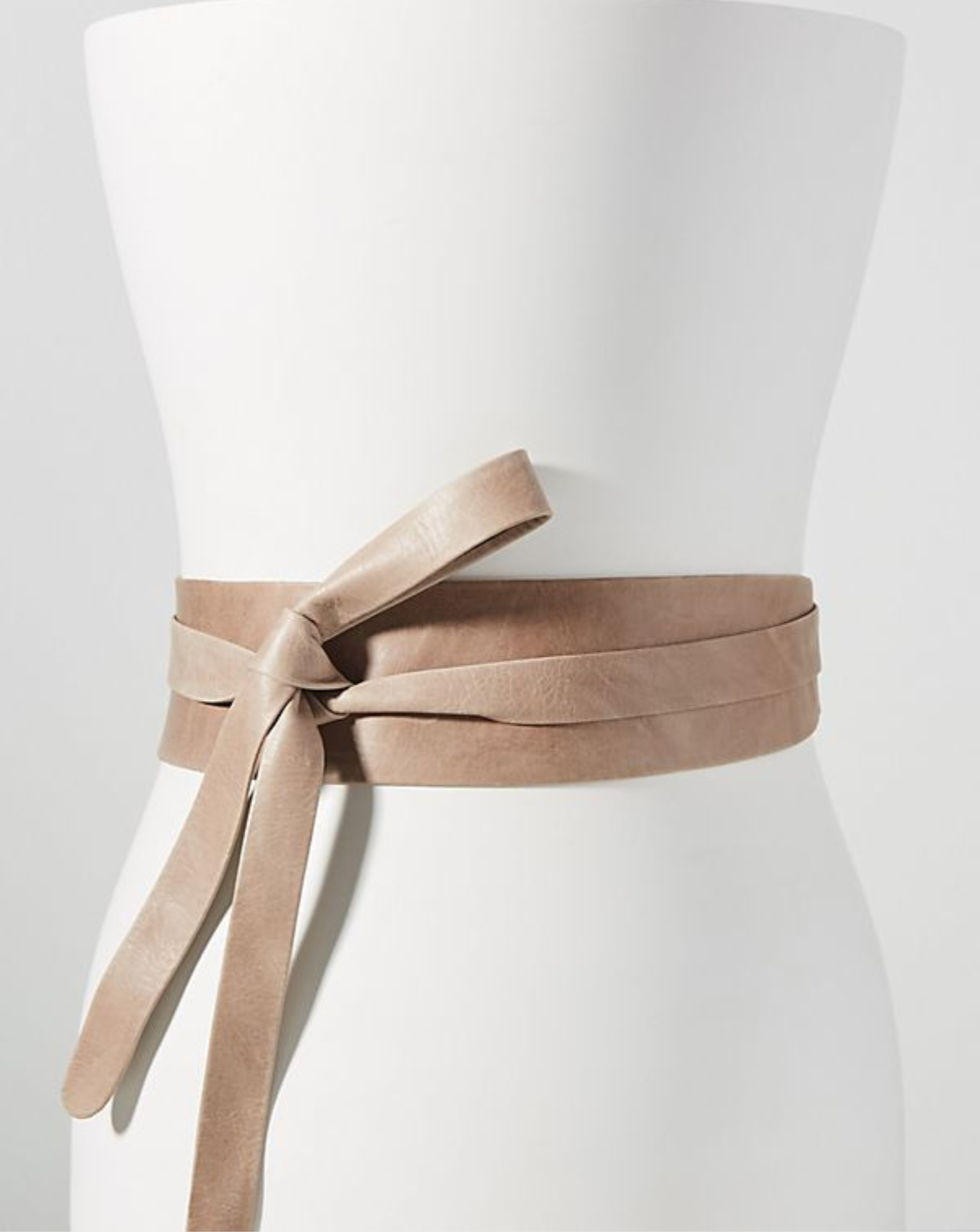 Wrap Leather Belt - Taupe