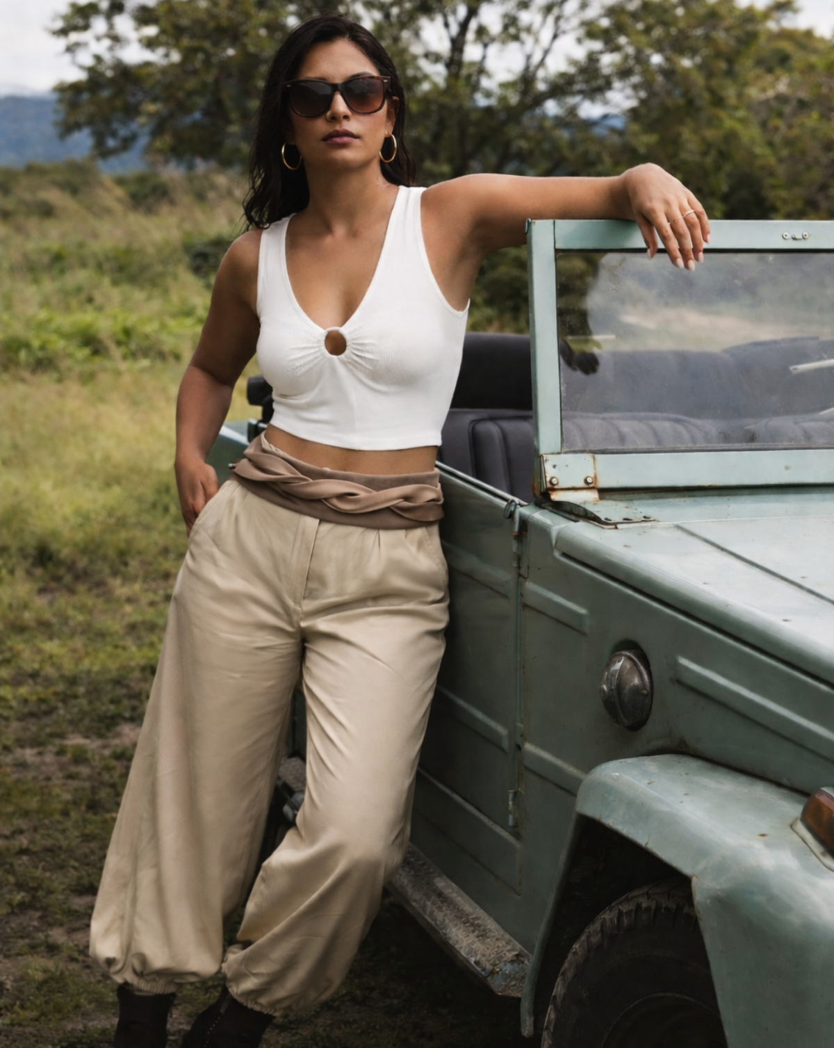 Wrap Leather Belt - Taupe