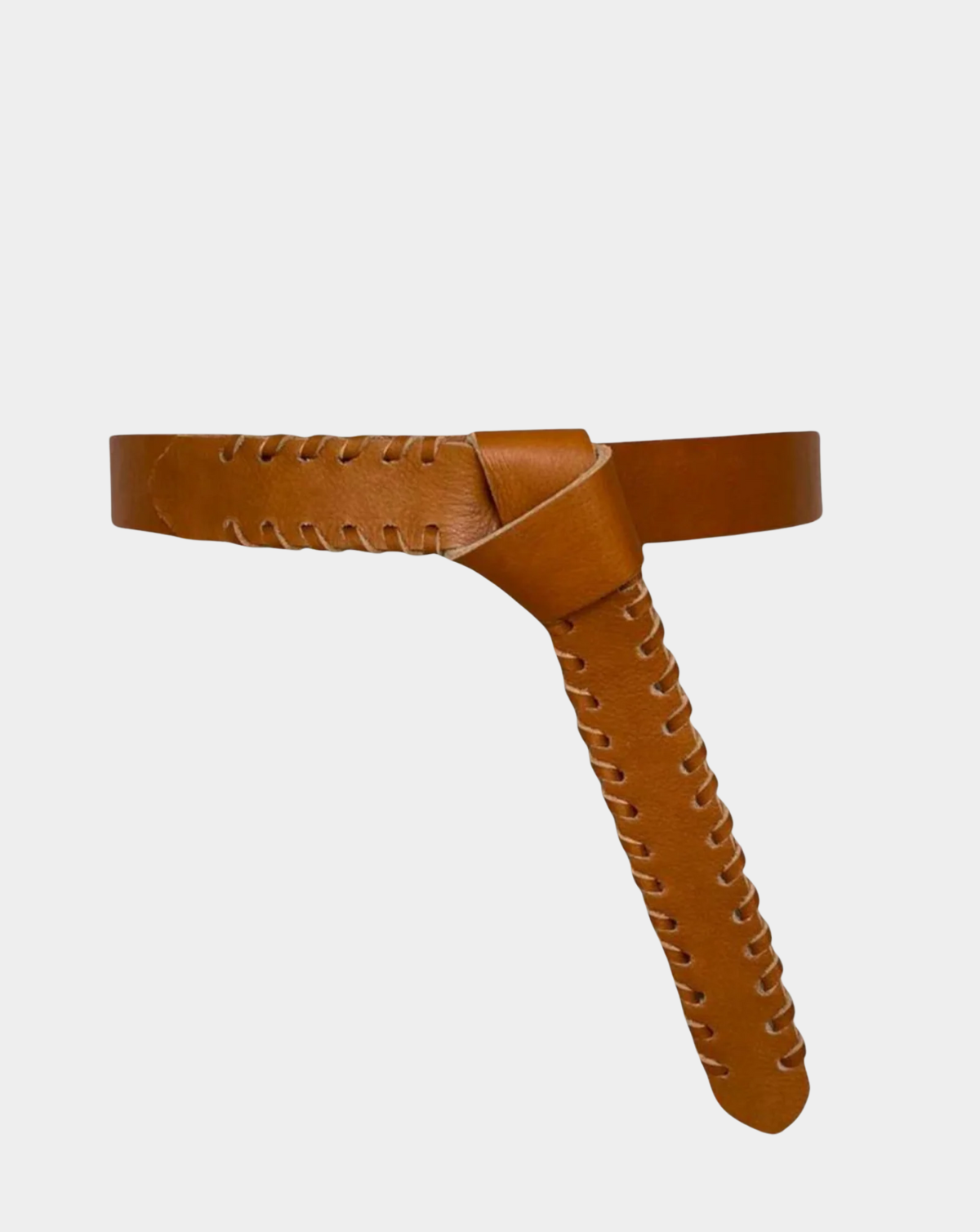Vintage Charm Leather Belt - Cognac