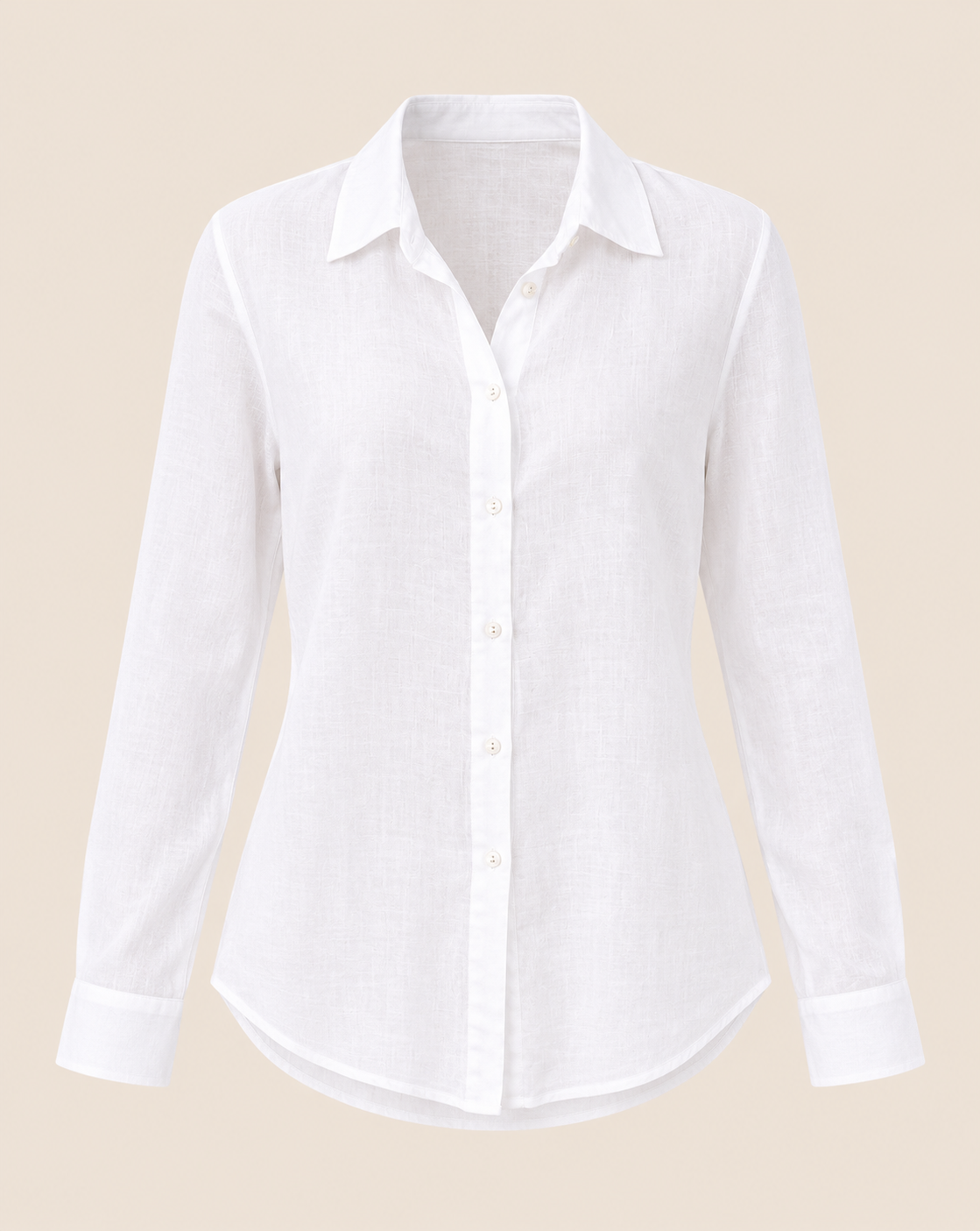 Linen Button-Down Shirt - White