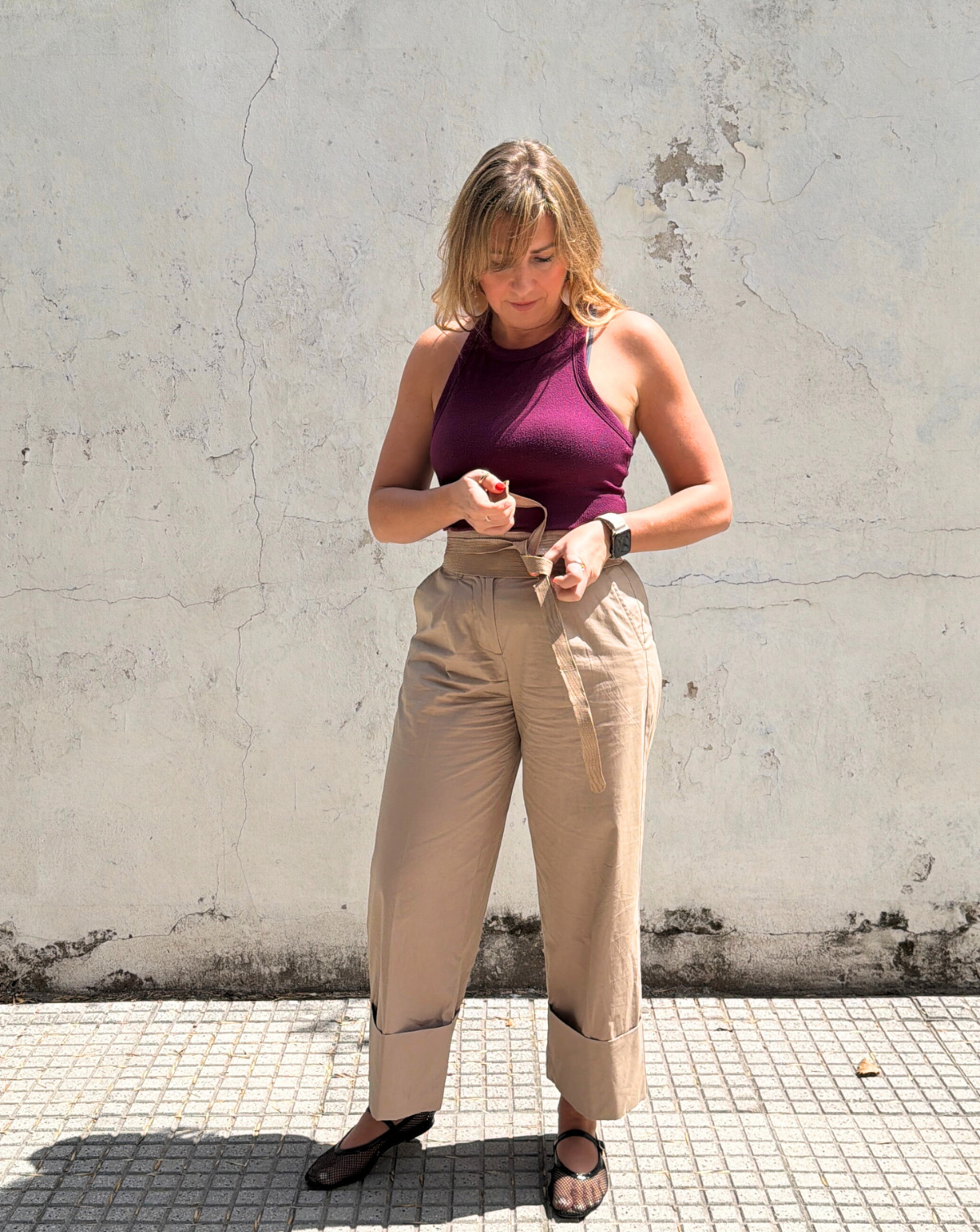 Wrap Leather Belt - Clay Python