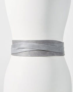 Wrap Leather Belt - Grey