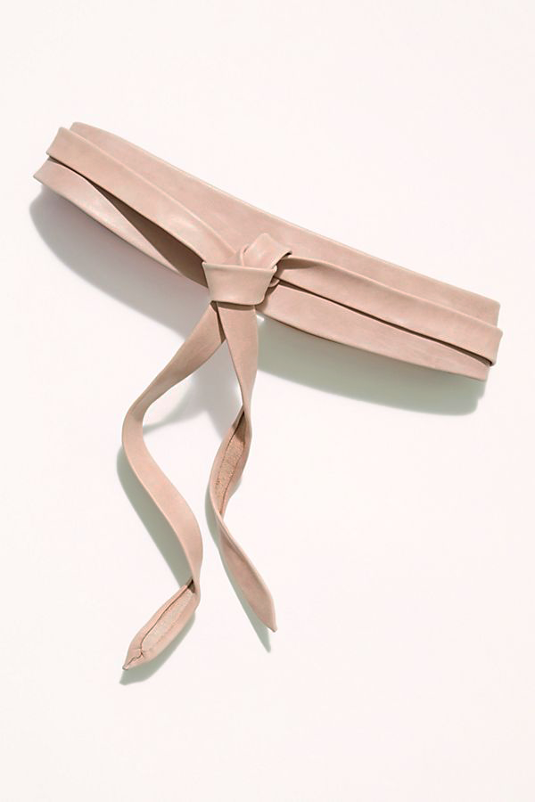 Wrap Leather Belt - Blush