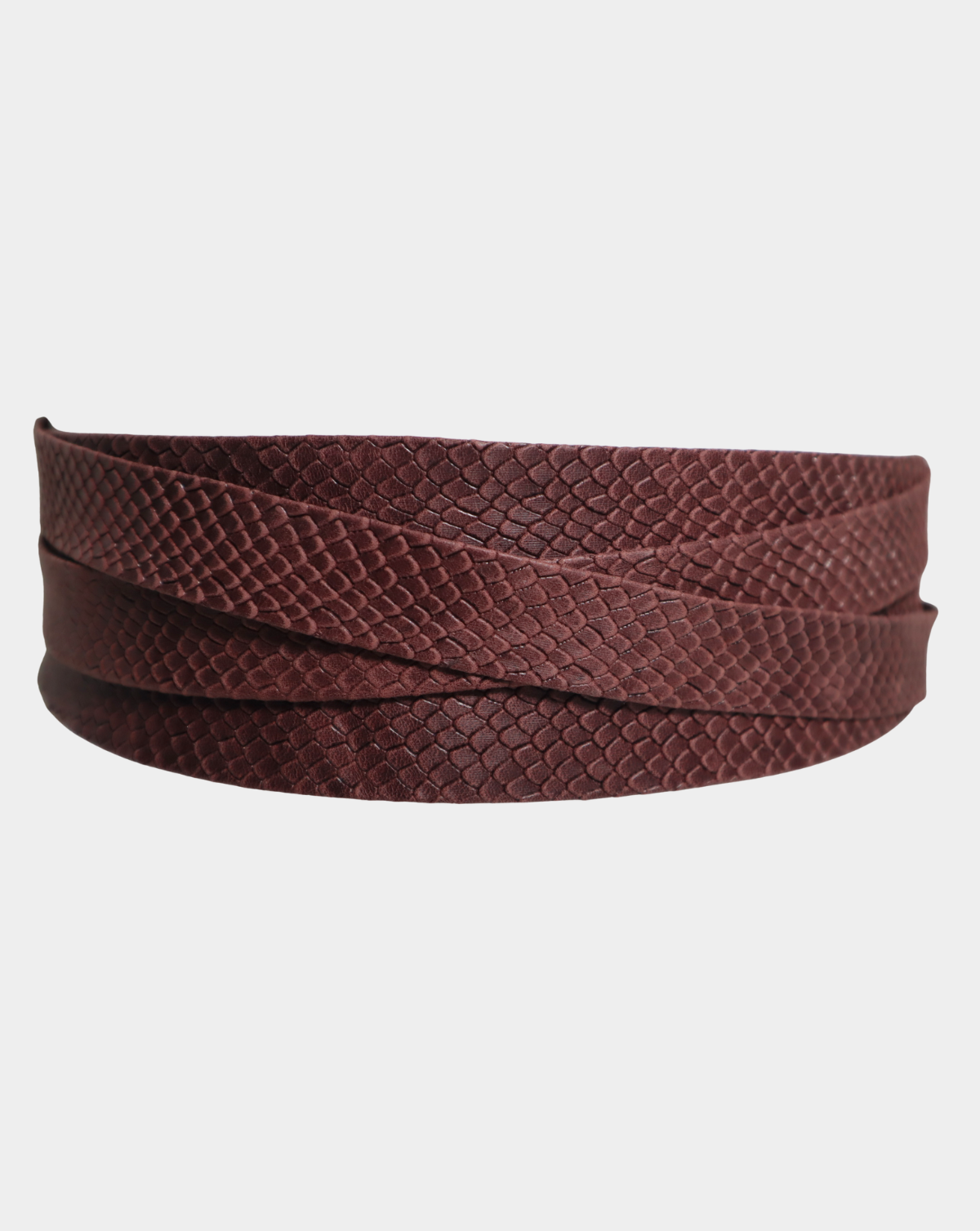 Wrap Leather Belt - Malbec Python
