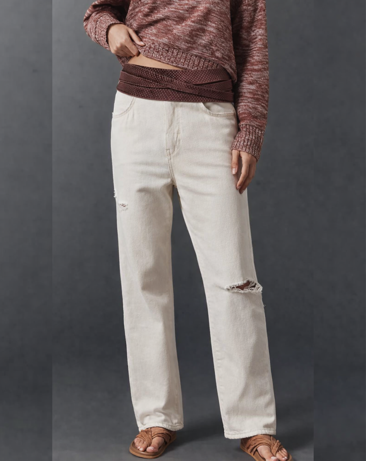 Wrap Leather Belt - Malbec Python