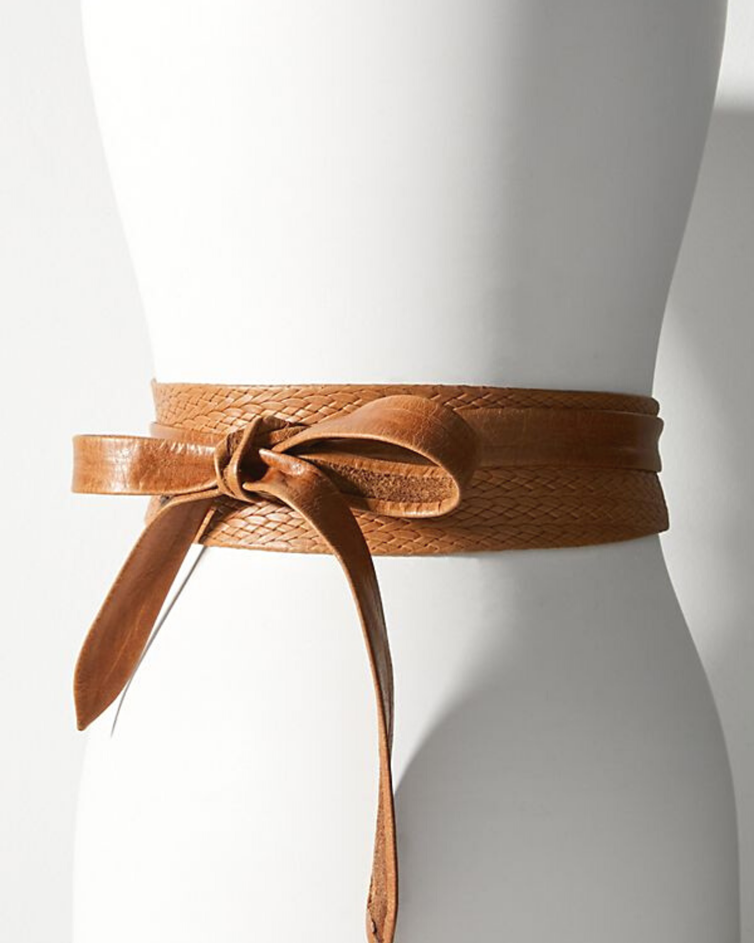 Wrap Leather Belt - Black Woven