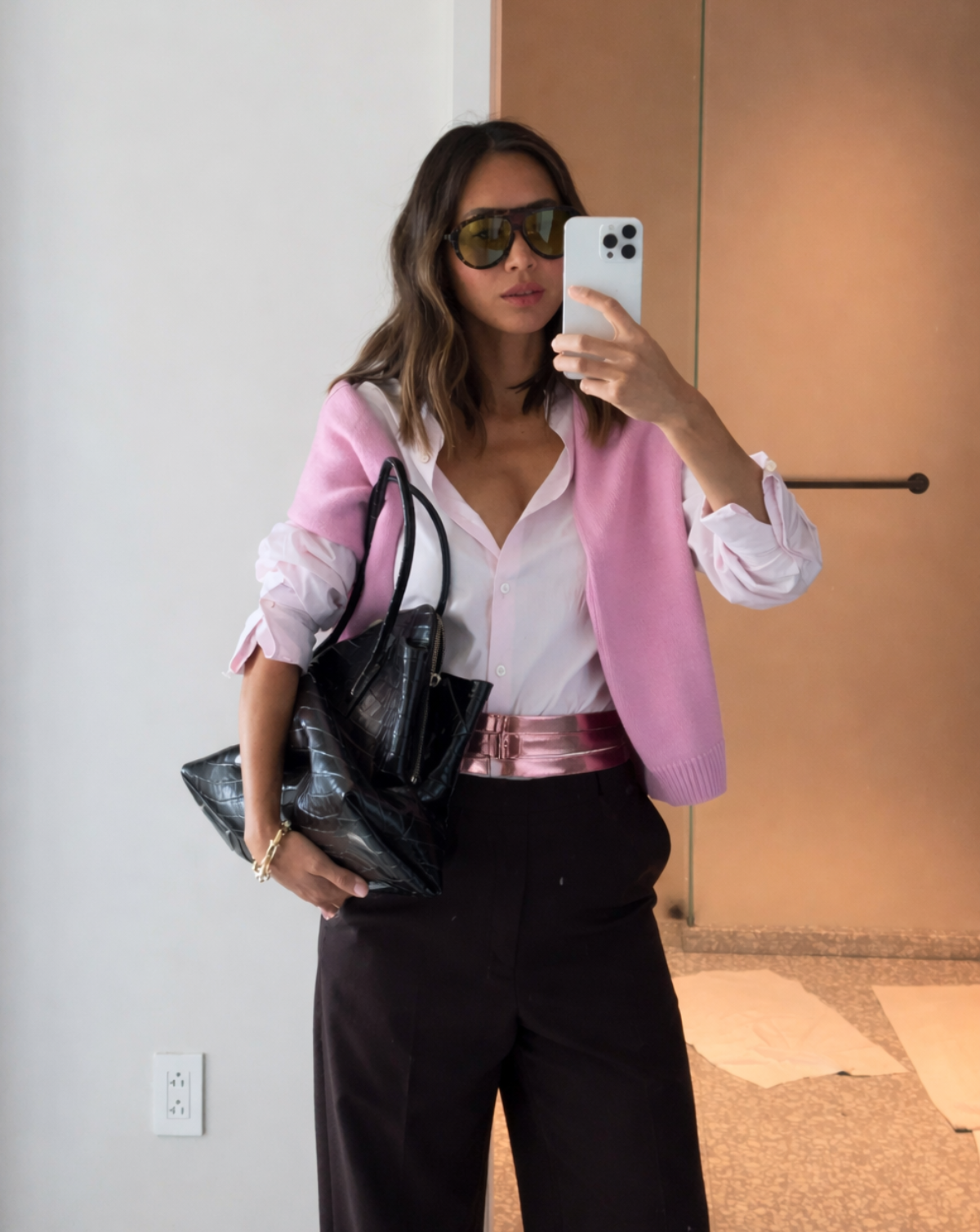 Wrap Leather Belt - Vogue Metallic