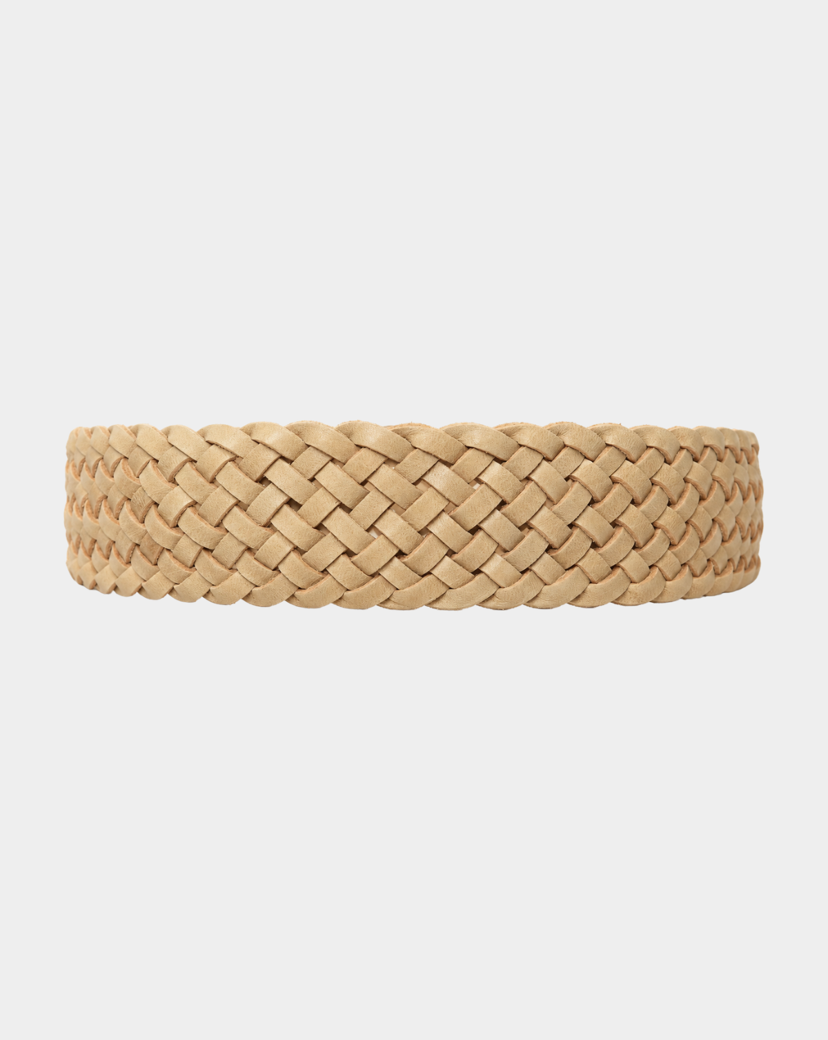 Zoe Braided Leather Belt - Oat