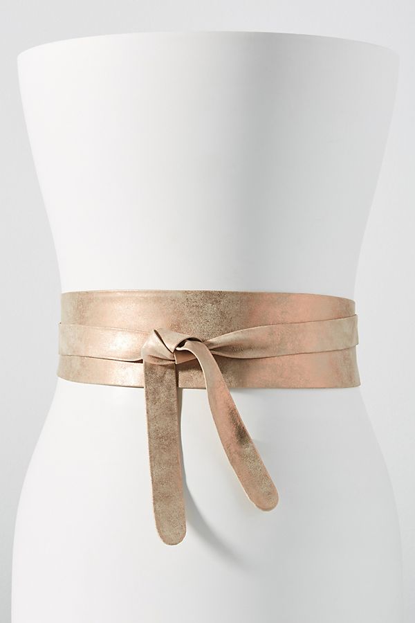 Wrap Leather Belt - Rose Shimmer