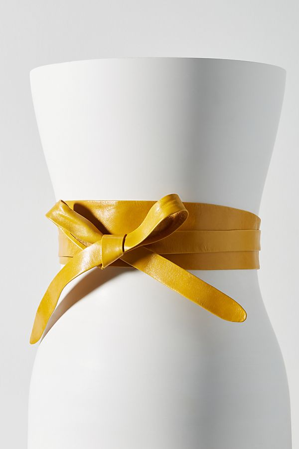 Wrap Leather Belt - Mustard