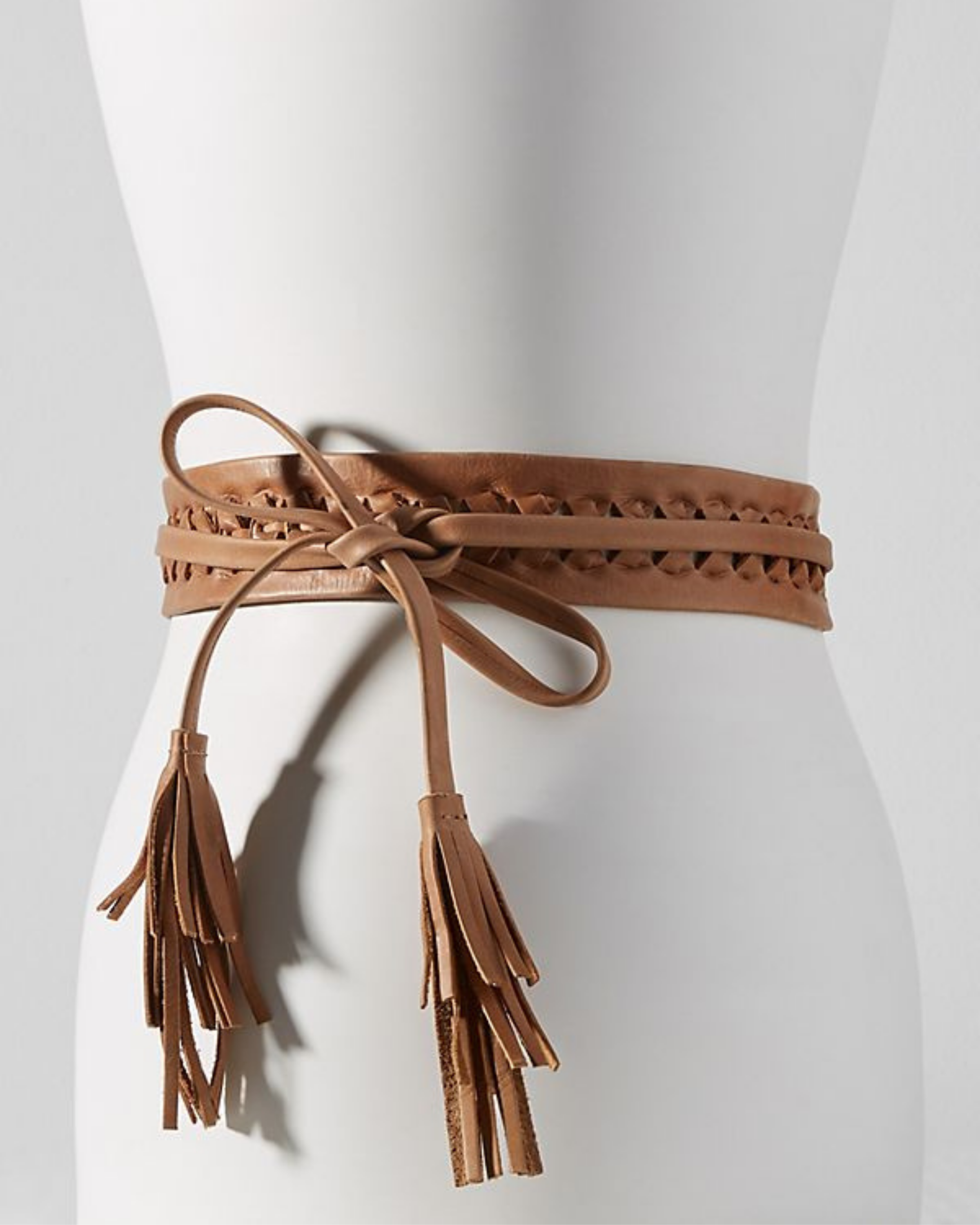 Ava Wrap Leather Belt - Tan