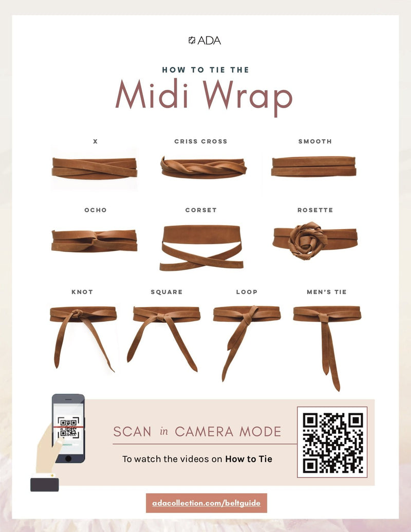 Midi Wrap Leather Belt - Cognac