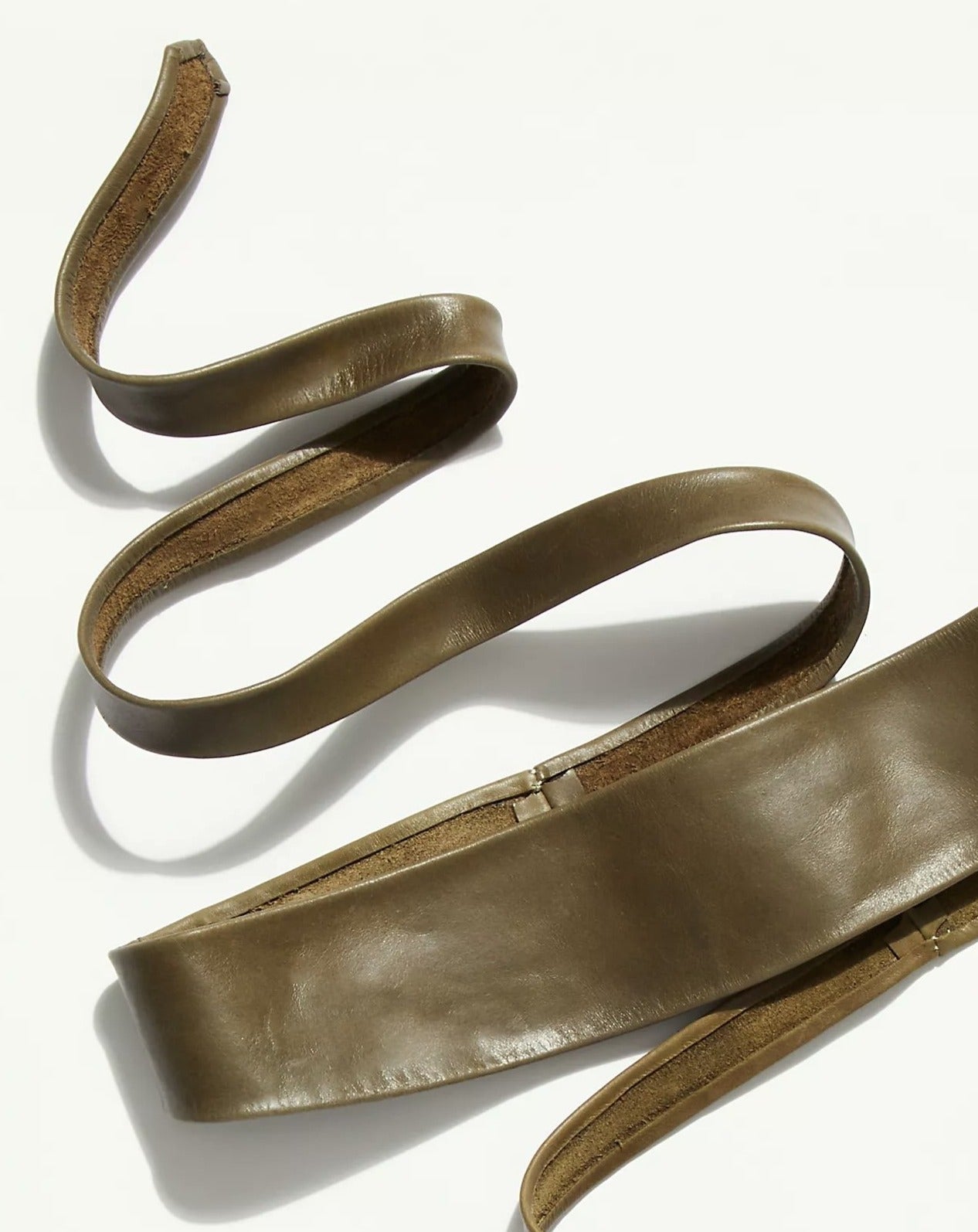 Wrap Leather Belt - Olive