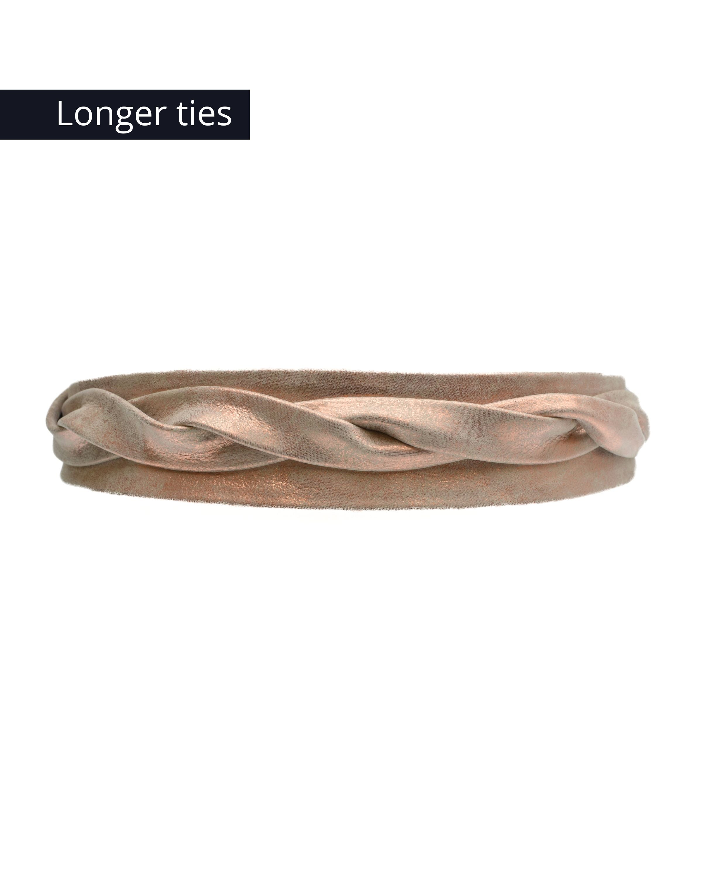 Midi Wrap Leather Belt - Rose Shimmer