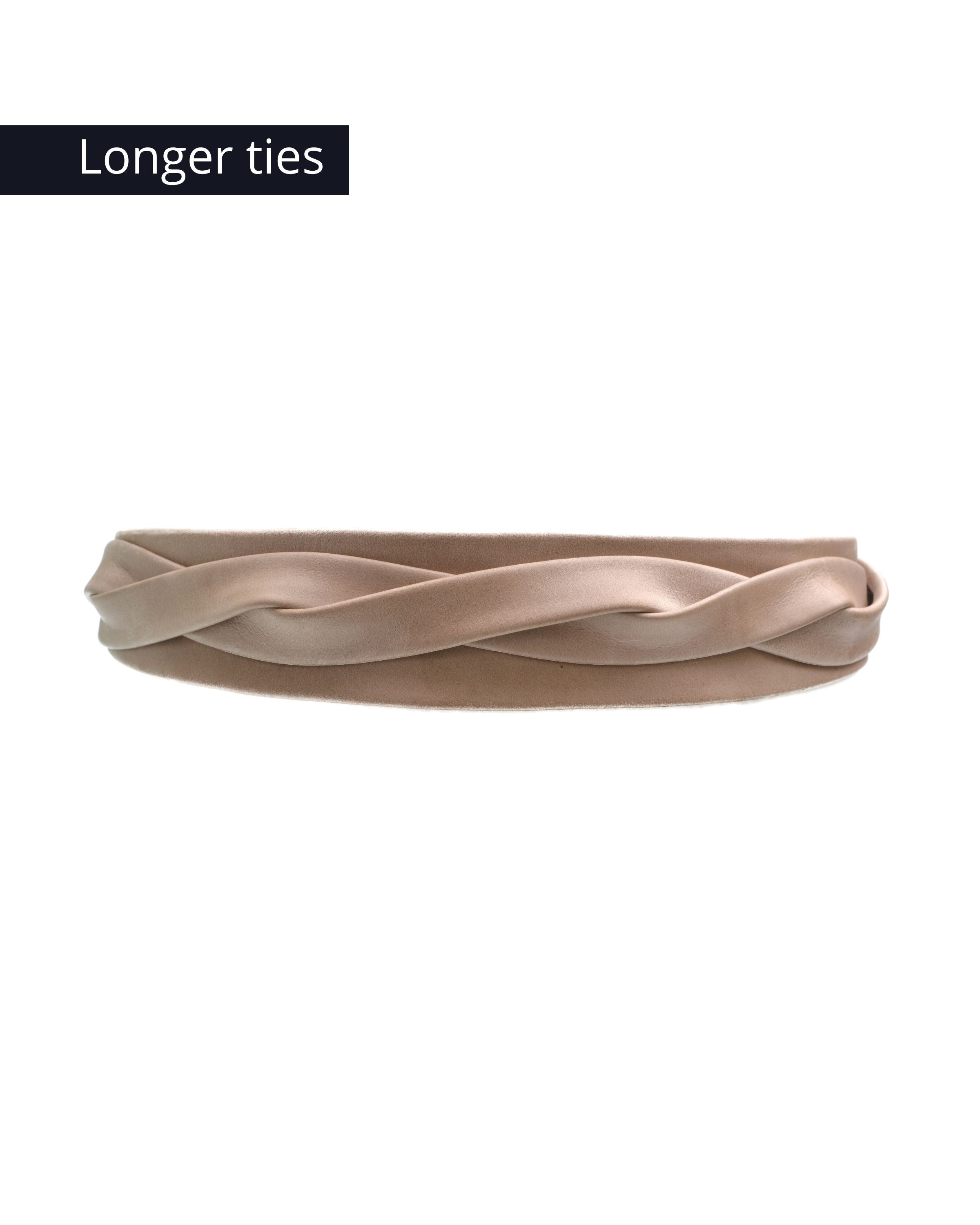 Midi Wrap Leather Belt - Taupe