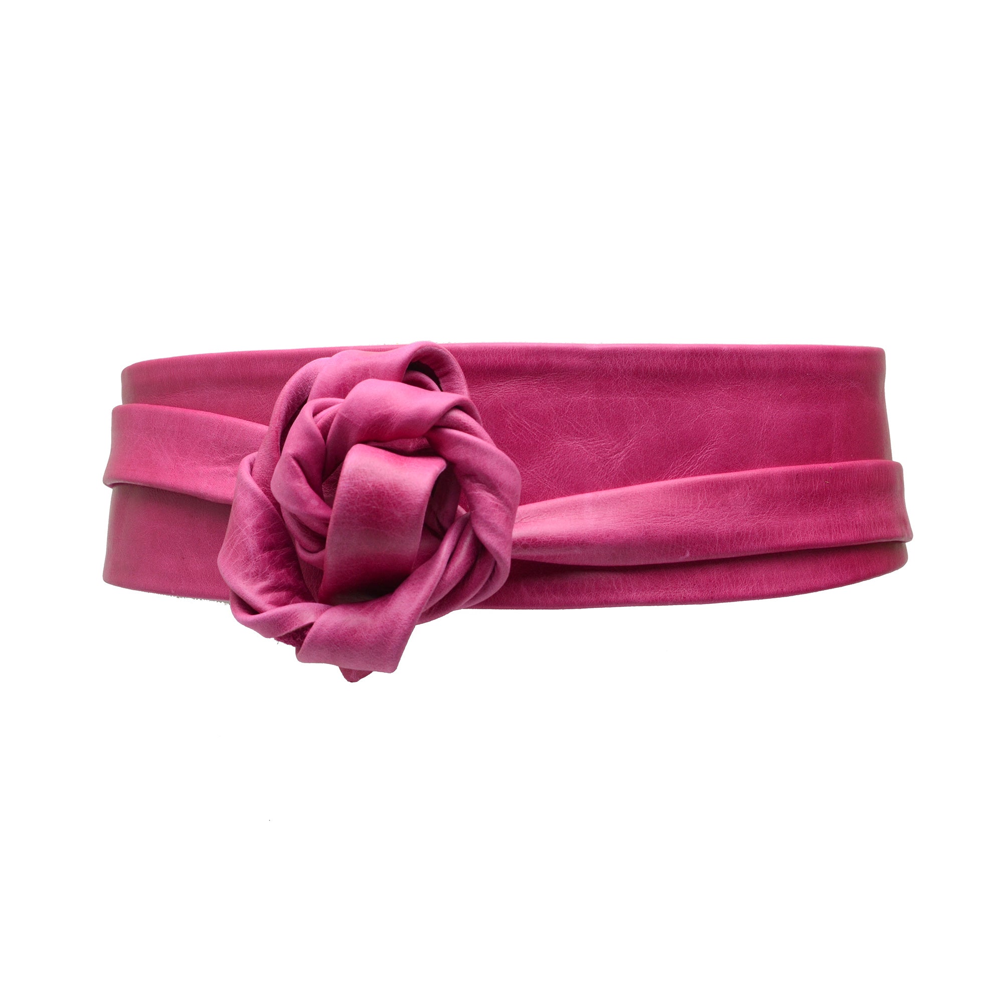 Wrap Leather Belt - Fuchsia