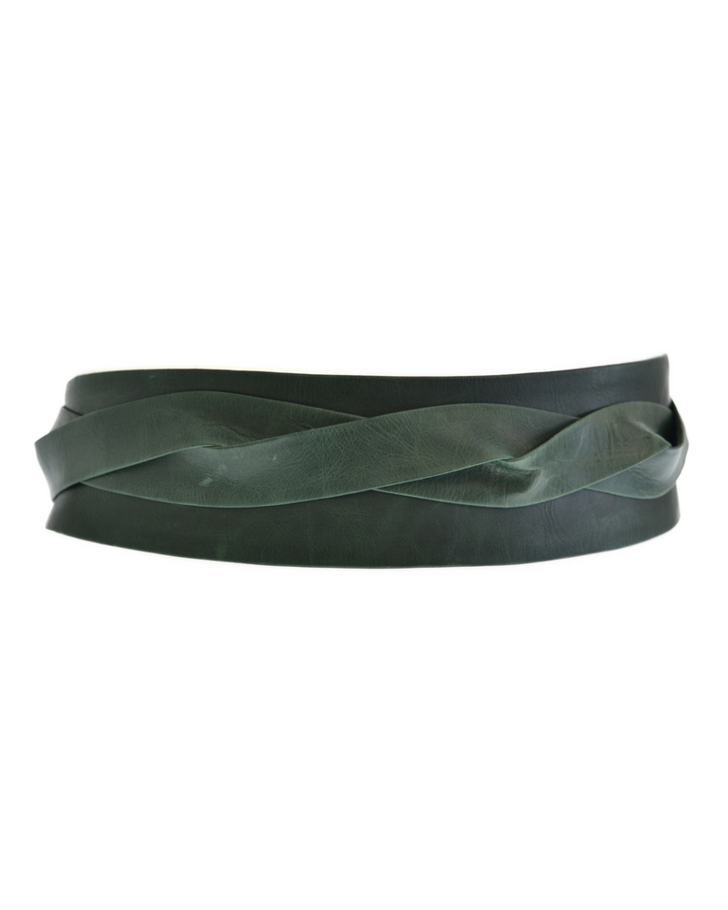 Wrap Leather Belt - Forest Green