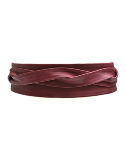 Wrap Leather Belt - Burgundy