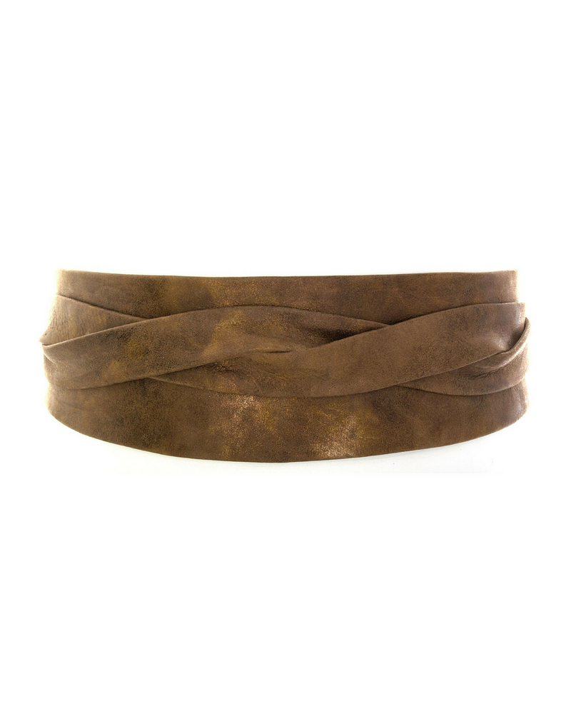 Wrap Leather Belt - Truffle Shimmer
