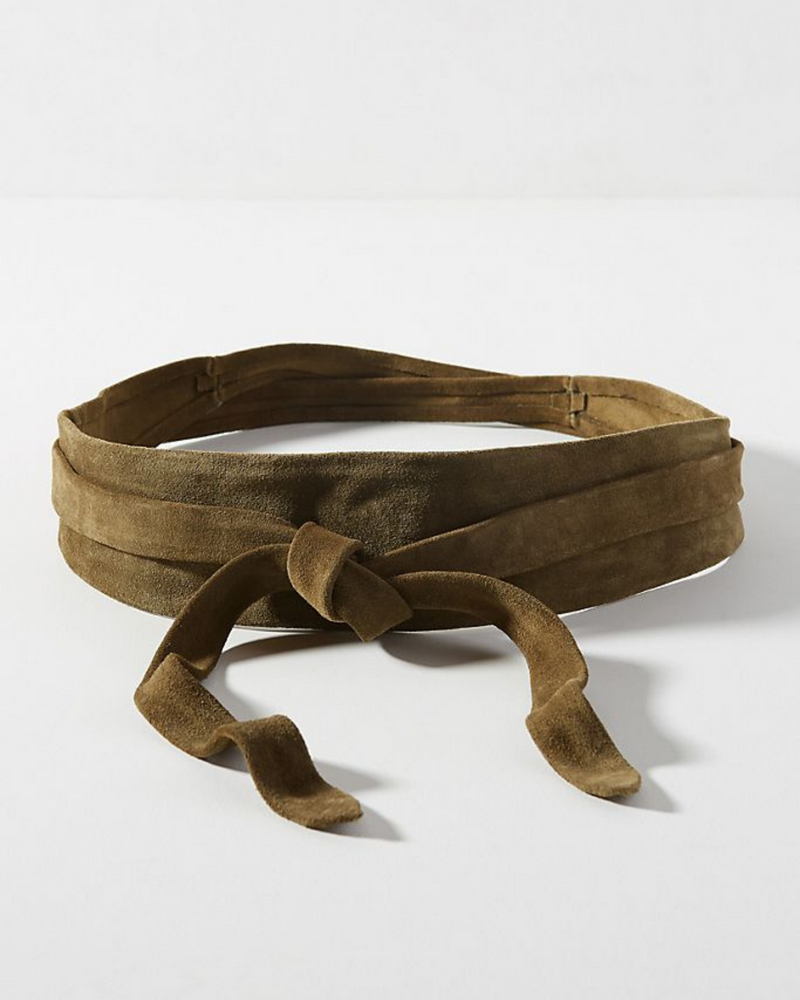 Wrap Suede Leather Belt - Army