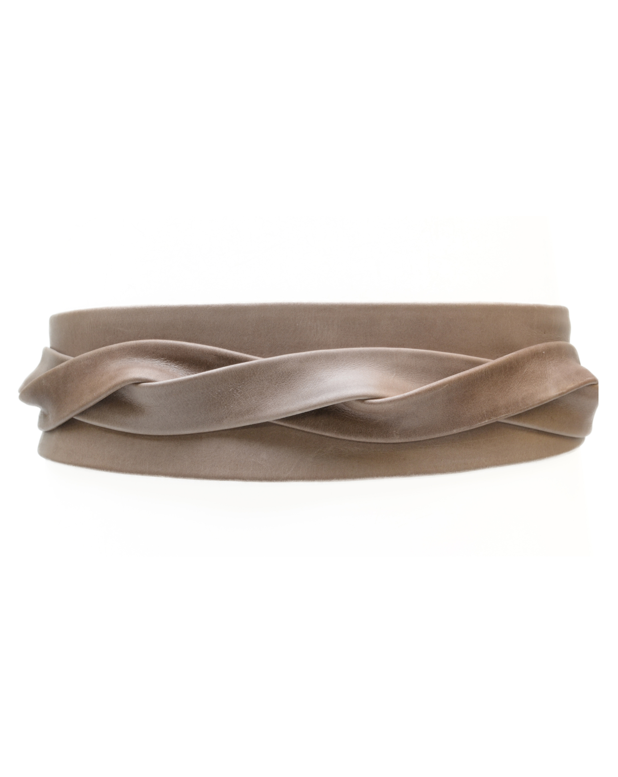 Wrap Leather Belt - Taupe