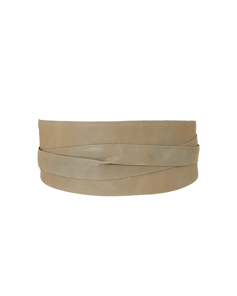 Wrap Leather Belt - Latte