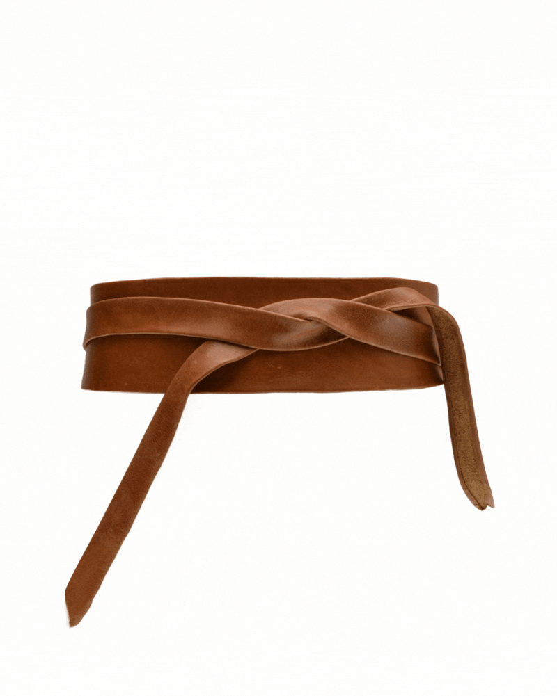 Wrap Leather Belt - Burgundy