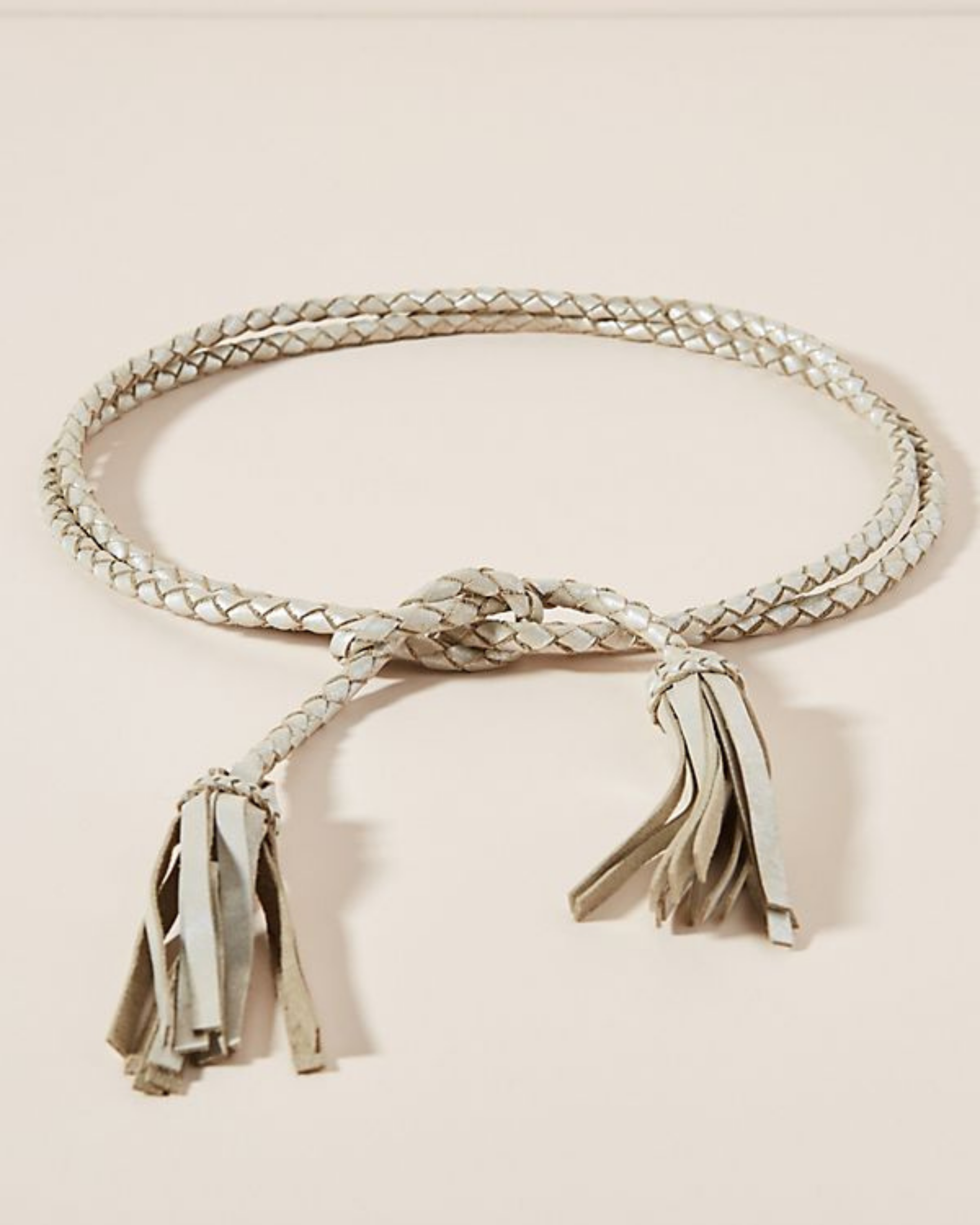 Fringe Soga Leather Belt- Silver