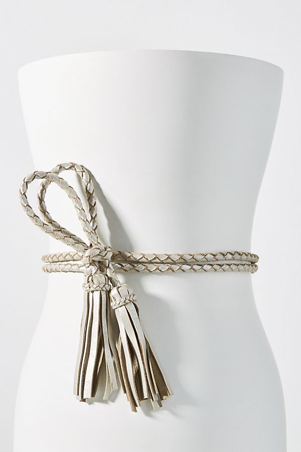 Fringe Soga Leather Belt- Silver