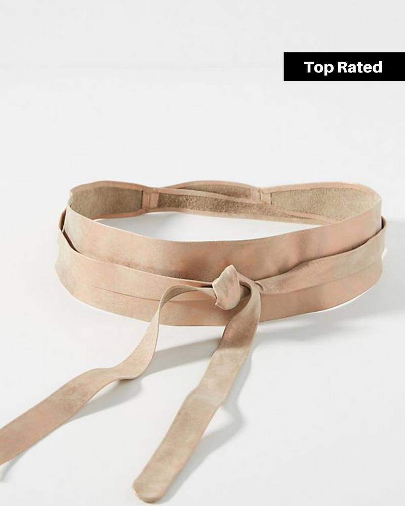 Wrap Leather Belt - Rose Shimmer