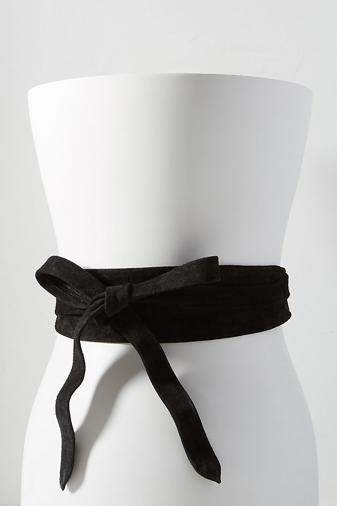 Wrap Belt - Black Suede