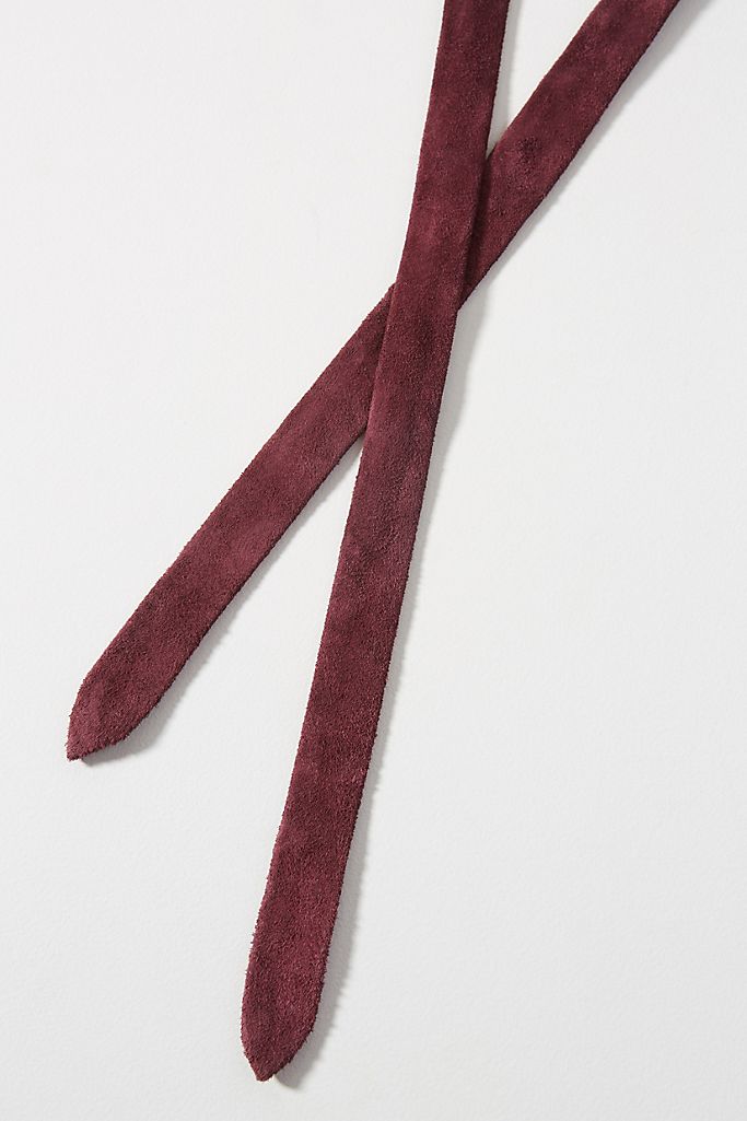 Wrap Suede Leather Belt - Berry